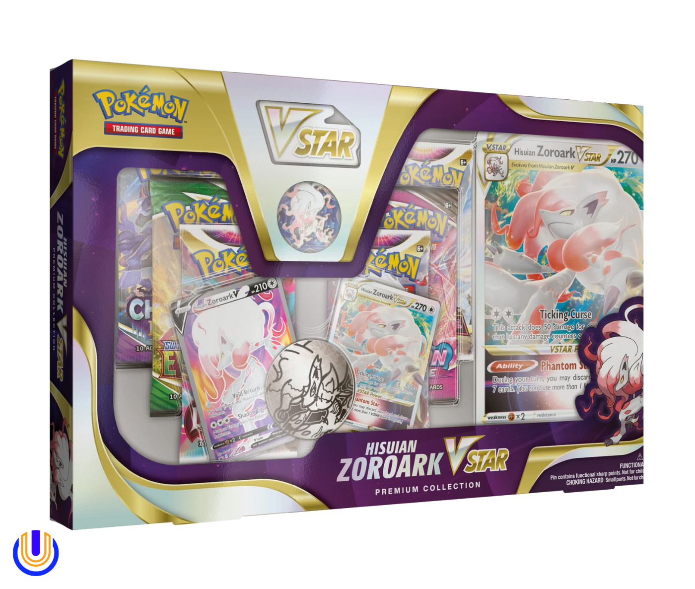 Pokémon TCG: Hisuian Zoroark Vstar Premium Collection Box - 6 Booster Packs